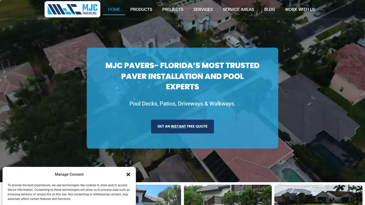 MJC Pavers website home page